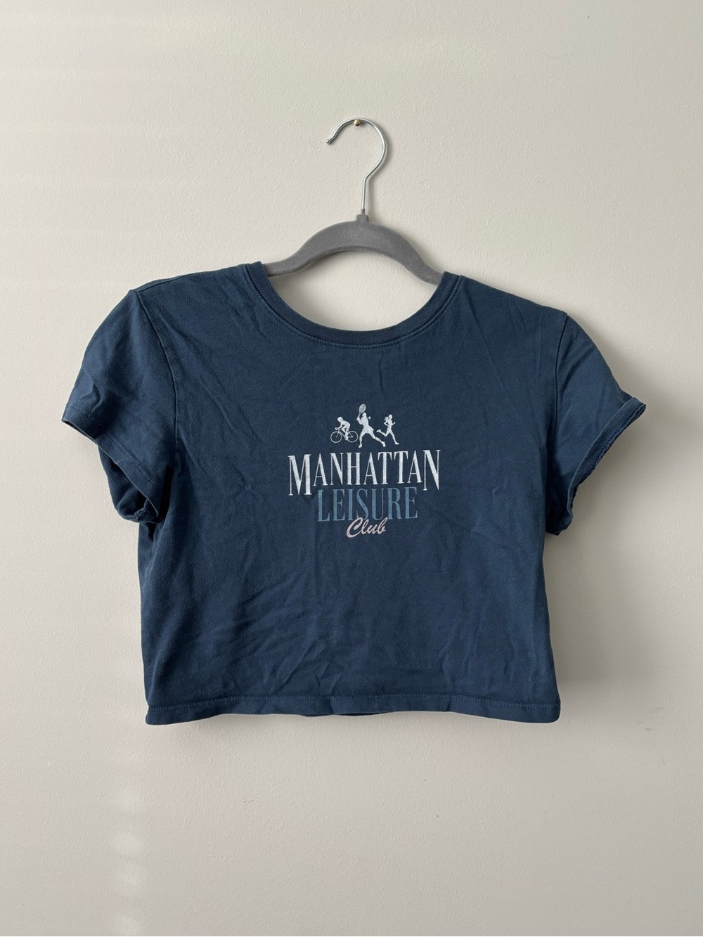 Y2K A&F Baby Tee Blue Cotton